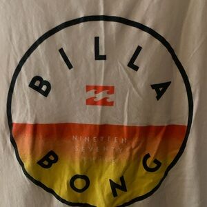 Billabong White Tee with Orange and Yellow Gradient